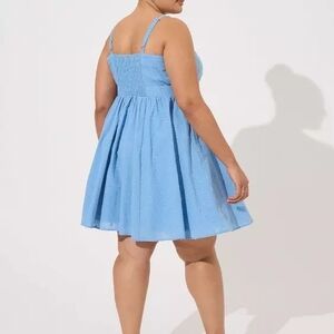 Torrid Mini Embroidered Challis Tie Front Skater Dress- Size 3x